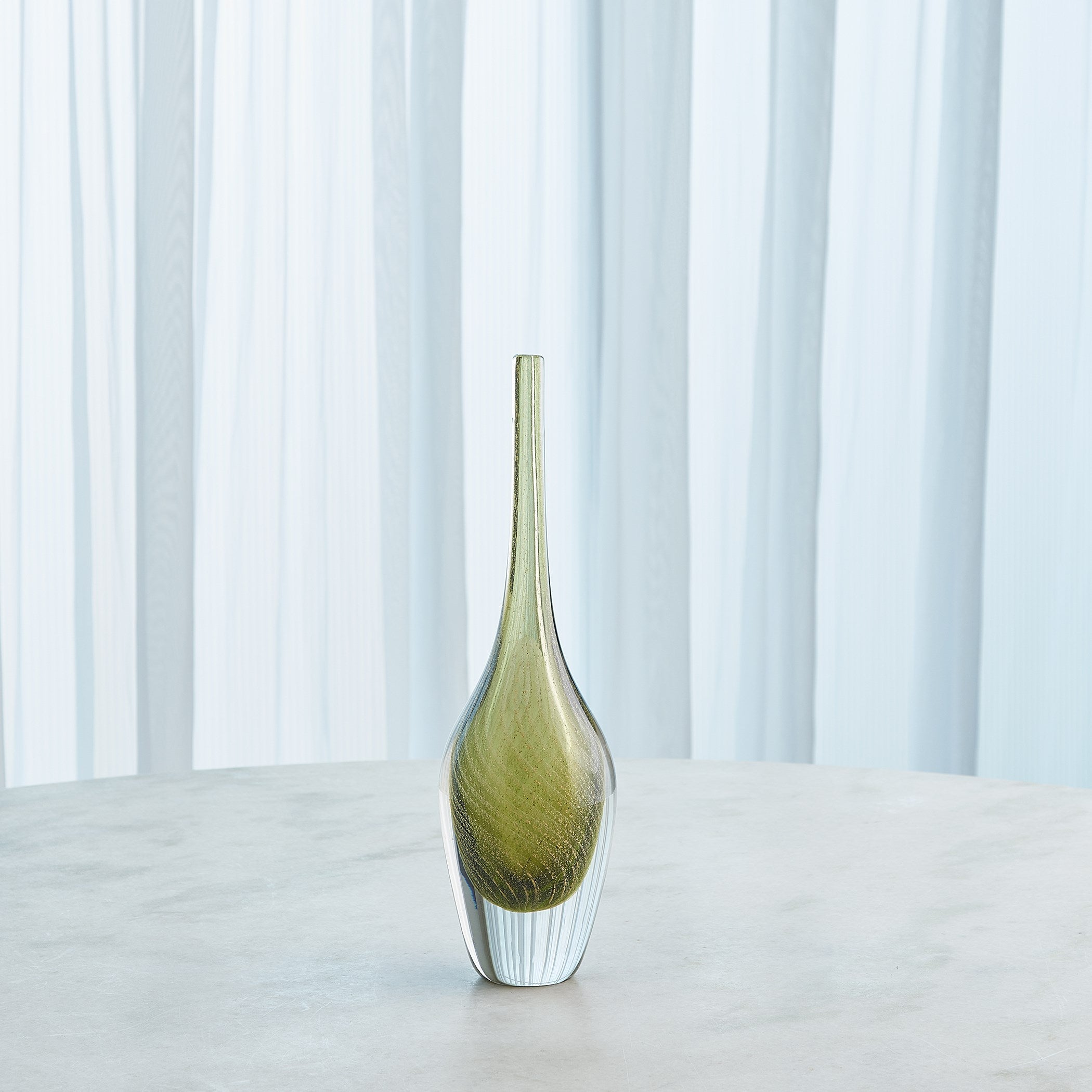 Global Views Flecked Spire Bottle Olive