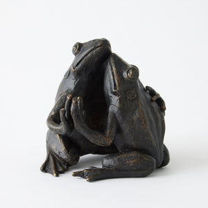 Global Views Hugging Frog Sculpture Bronze