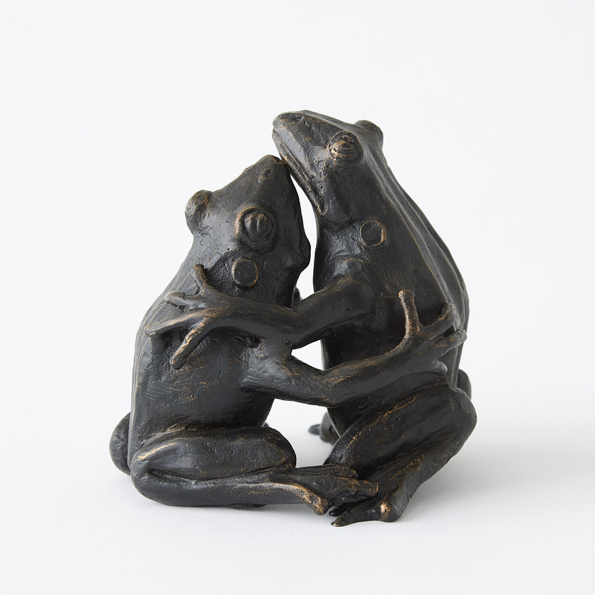 Global Views Hugging Frog Sculpture Bronze