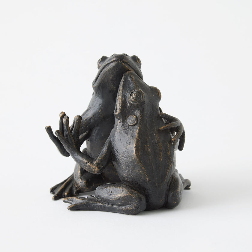 Global Views Hugging Frog Sculpture Bronze