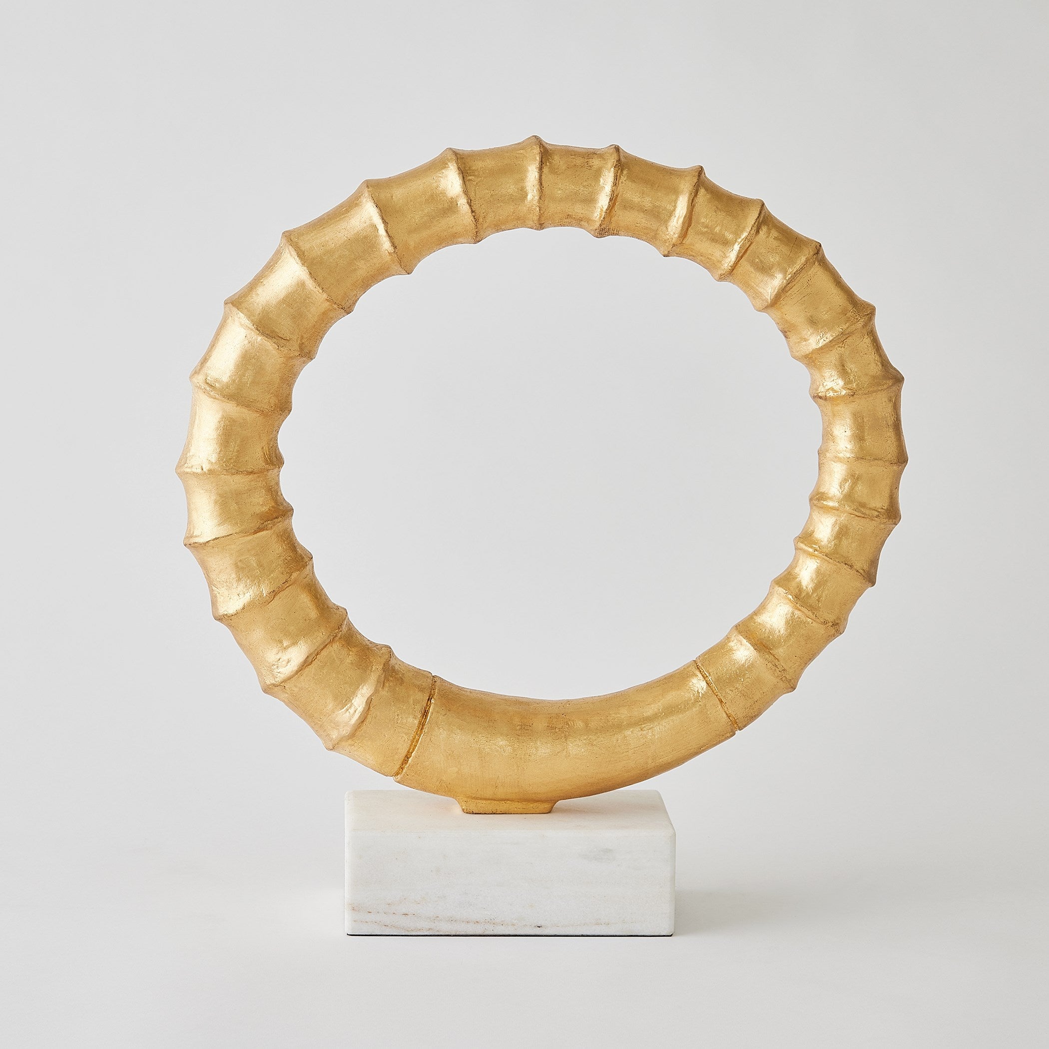 Global Views Infinity Horn Sculpture Gold Leaf