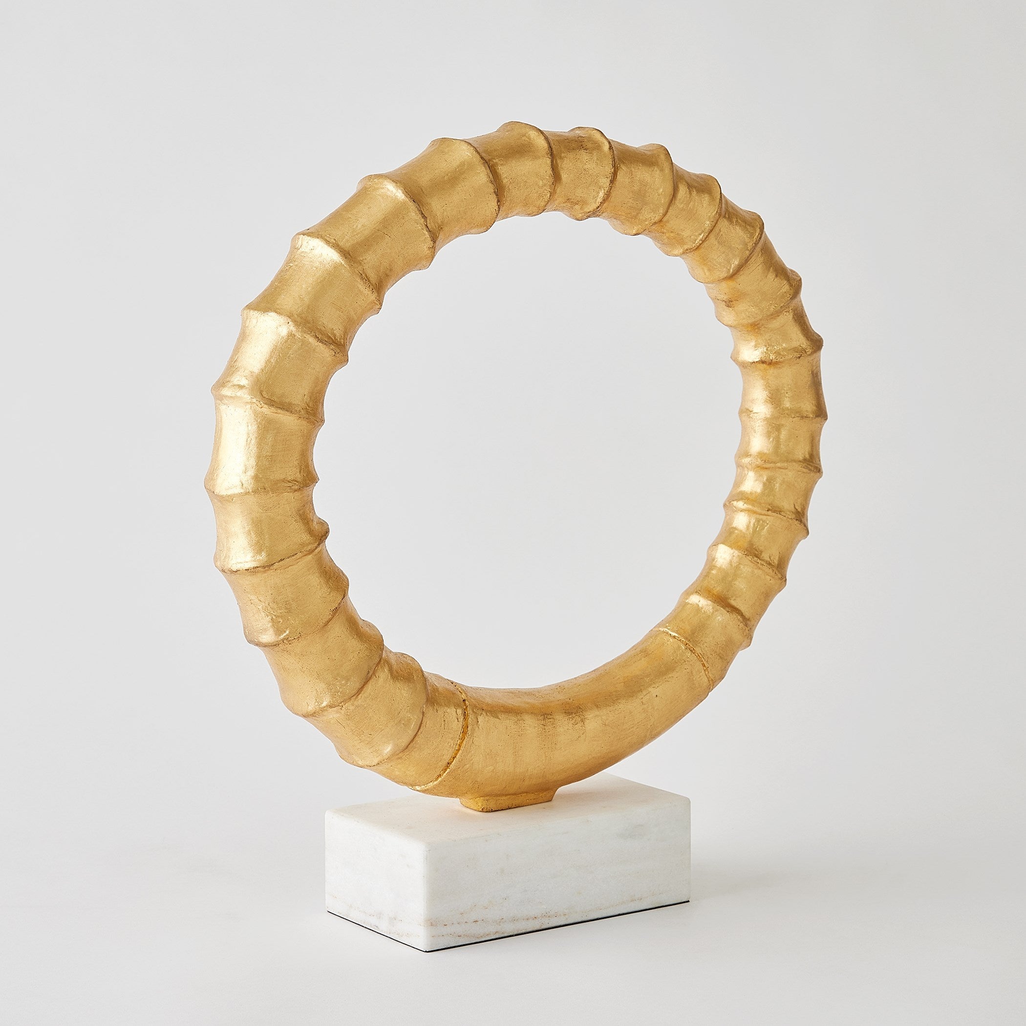 Global Views Infinity Horn Sculpture Gold Leaf