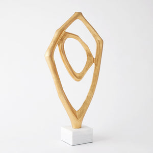Global Views Interplay Sculpture Gold Leaf