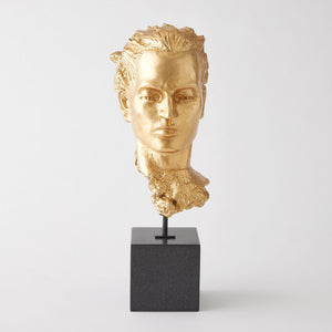 Global Views Gilded Portrait Sculpture Gold Leaf