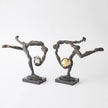 Global Views Tripped Up Sculpture Bronze w/Nickel Sphere