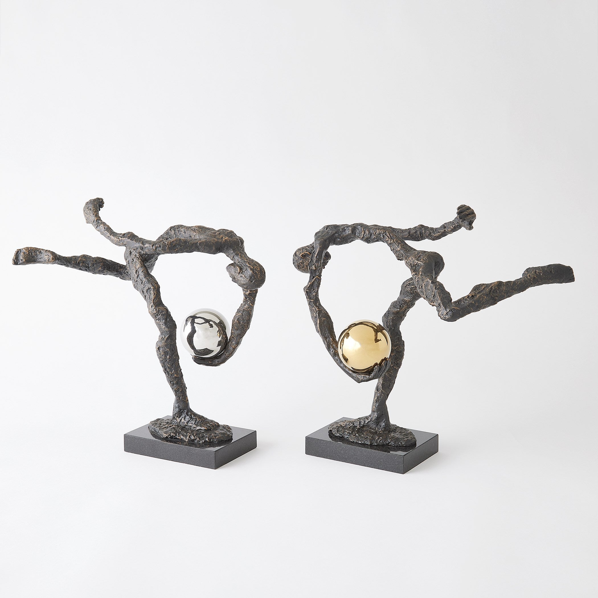 Global Views Tripped Up Sculpture Bronze w/Nickel Sphere