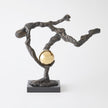 Global Views Tripped Up Sculpture Bronze w/Brass Sphere