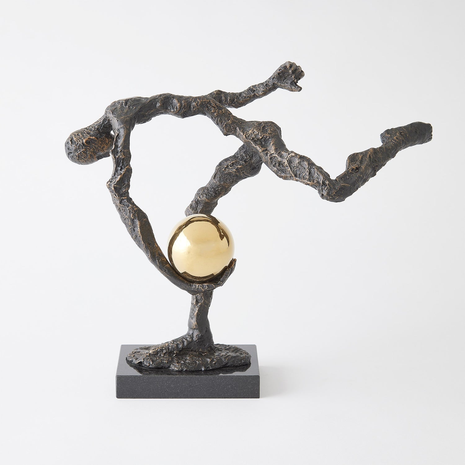Global Views Tripped Up Sculpture Bronze w/Brass Sphere