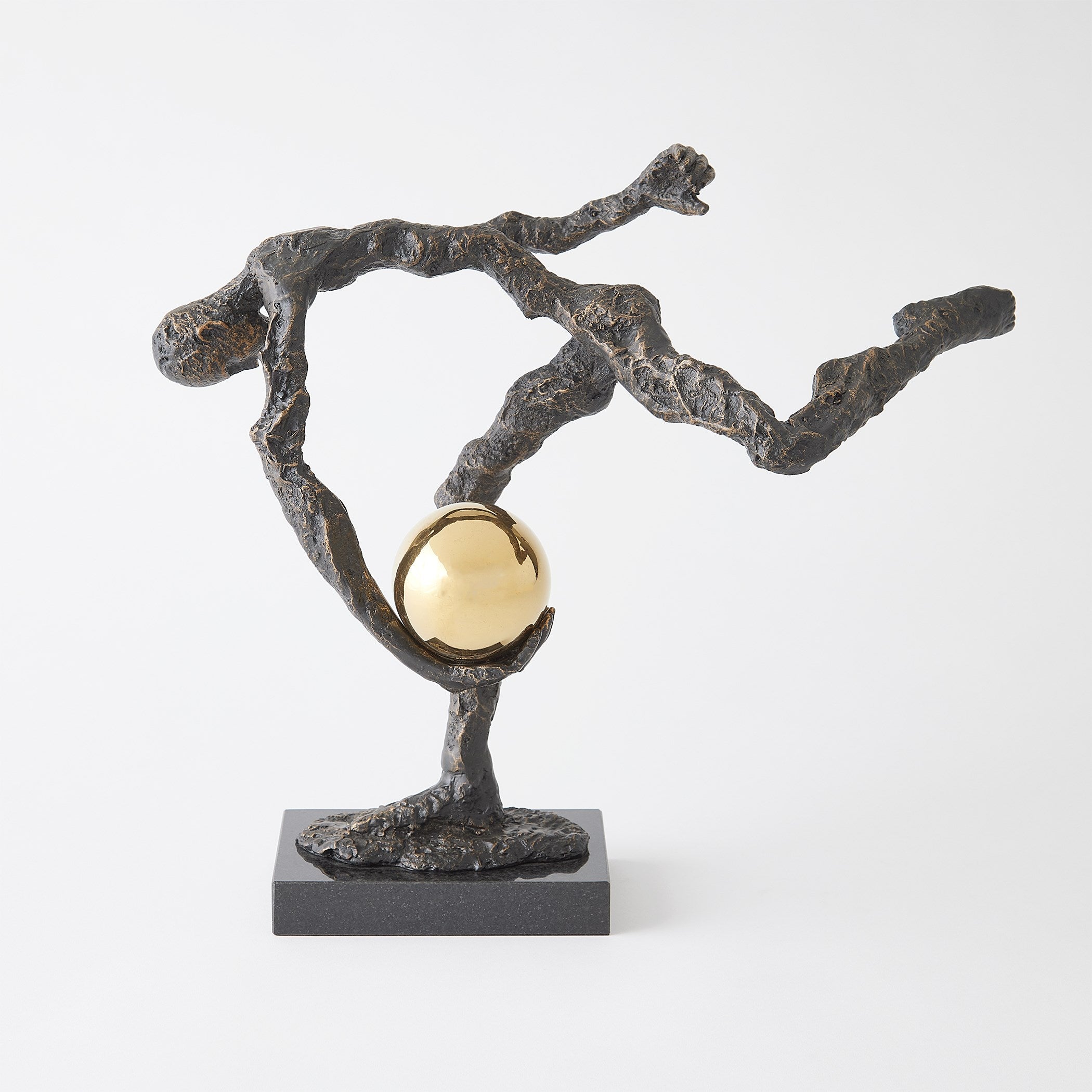 Global Views Tripped Up Sculpture Bronze w/Brass Sphere