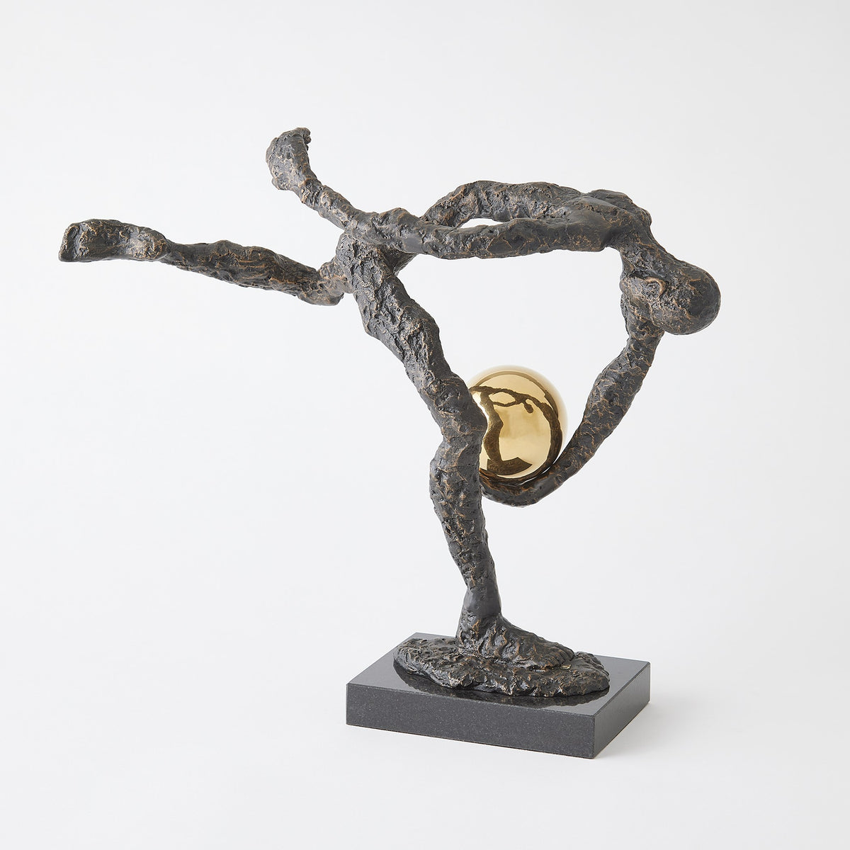 Global Views Tripped Up Sculpture Bronze w/Brass Sphere