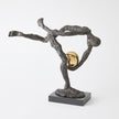 Global Views Tripped Up Sculpture Bronze w/Brass Sphere
