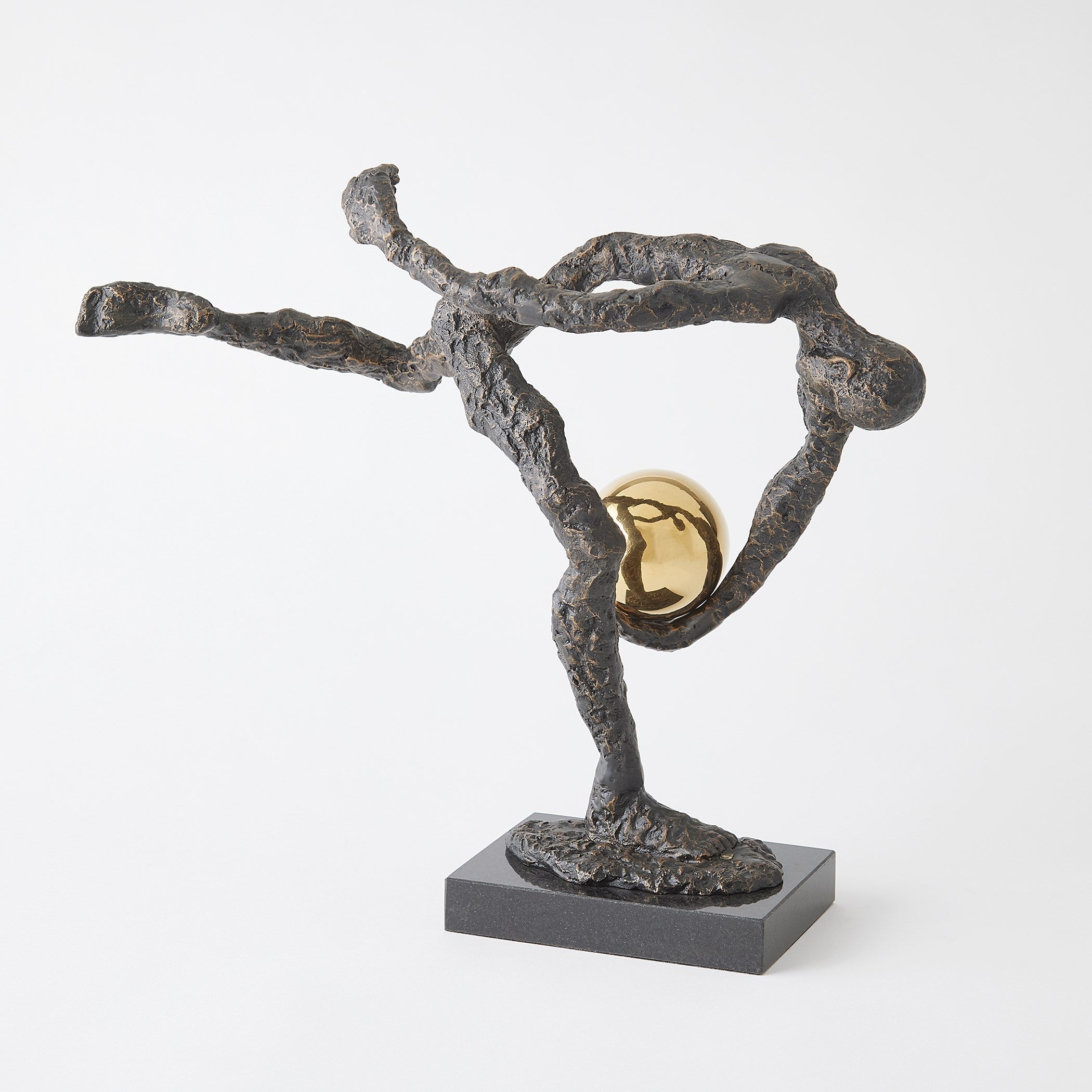 Global Views Tripped Up Sculpture Bronze w/Brass Sphere