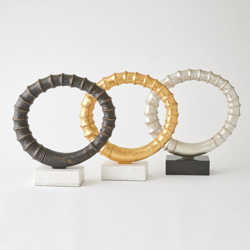 Global Views Infinity Horn Sculpture Gold Leaf