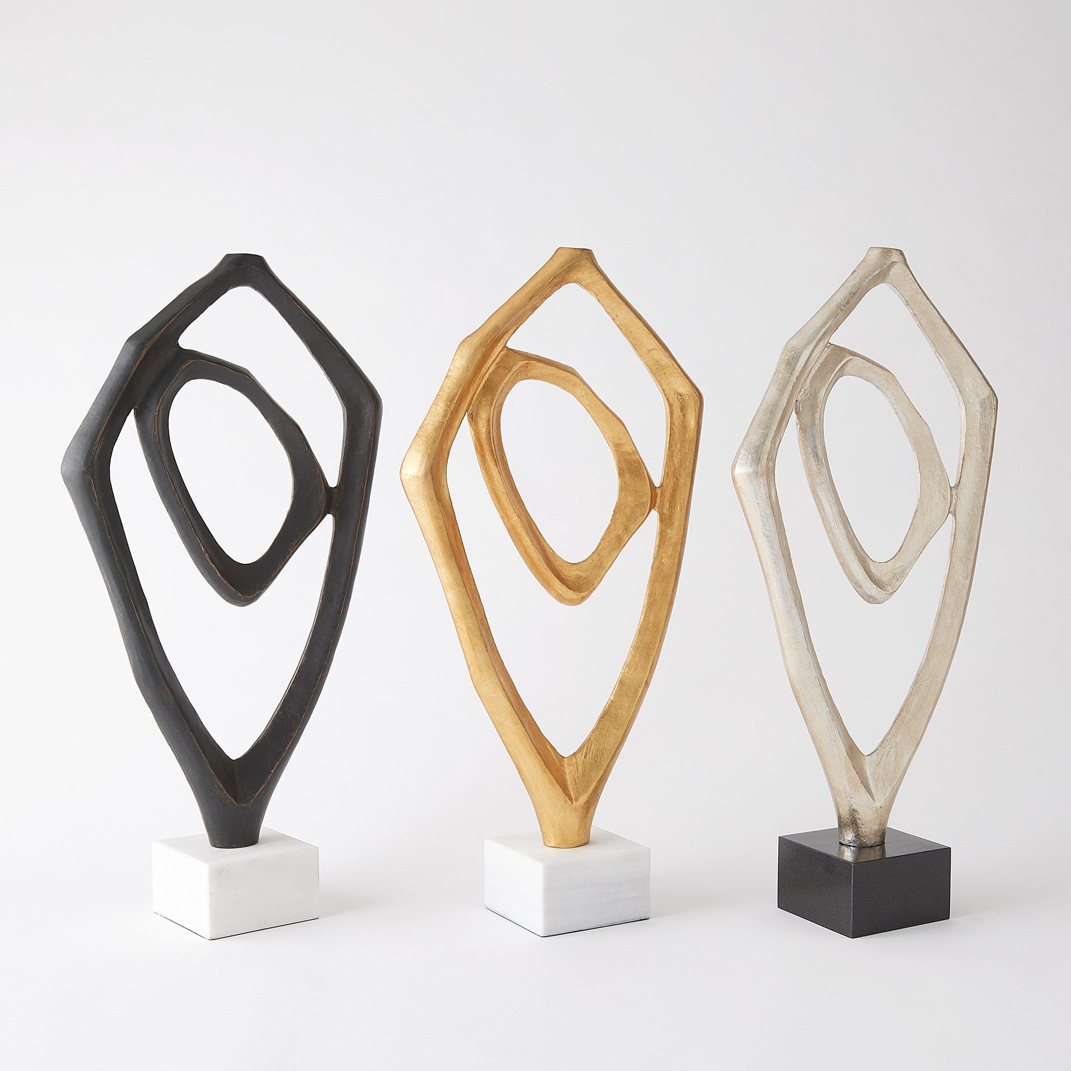Global Views Interplay Sculpture Gold Leaf