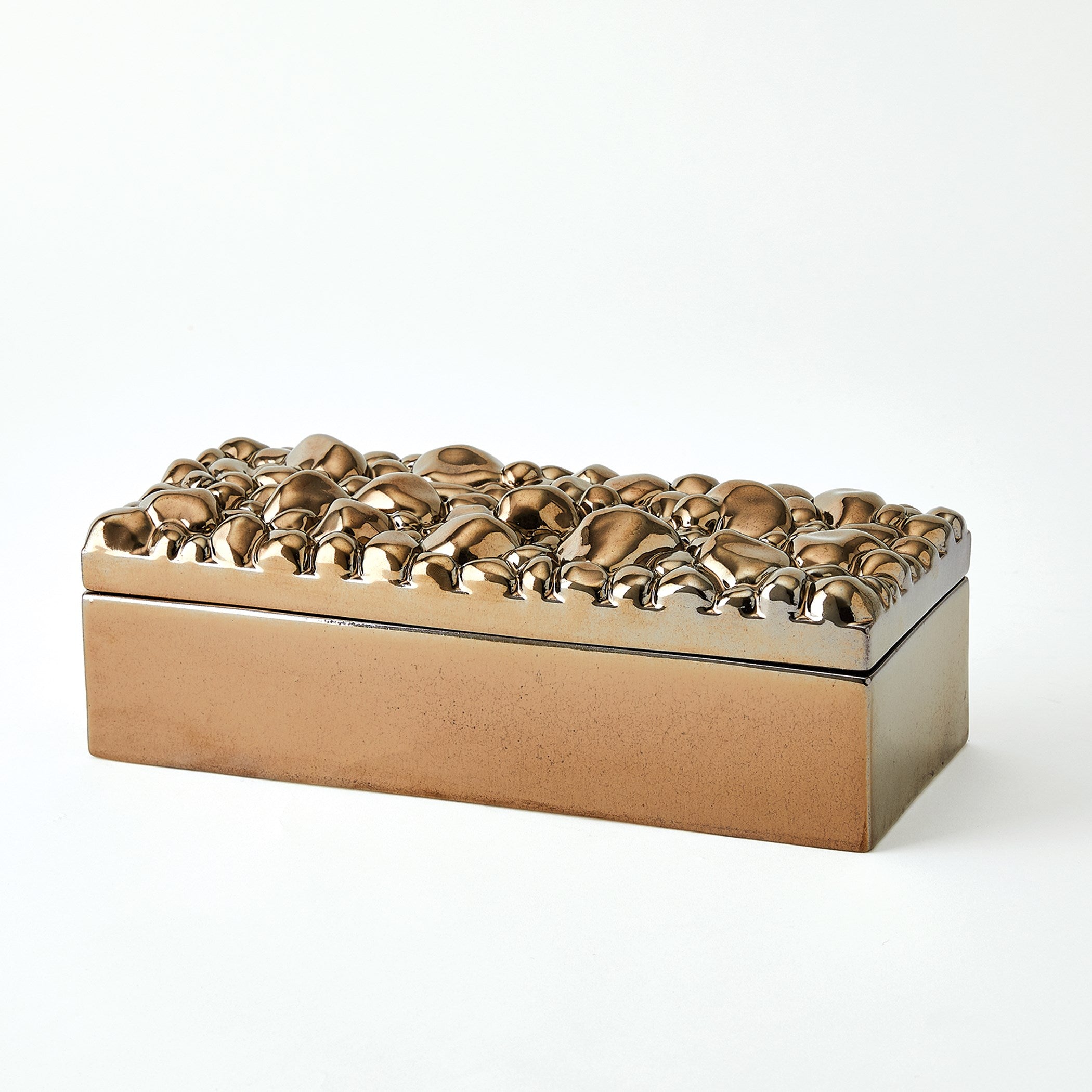Global Views Pebbles Box Bronze
