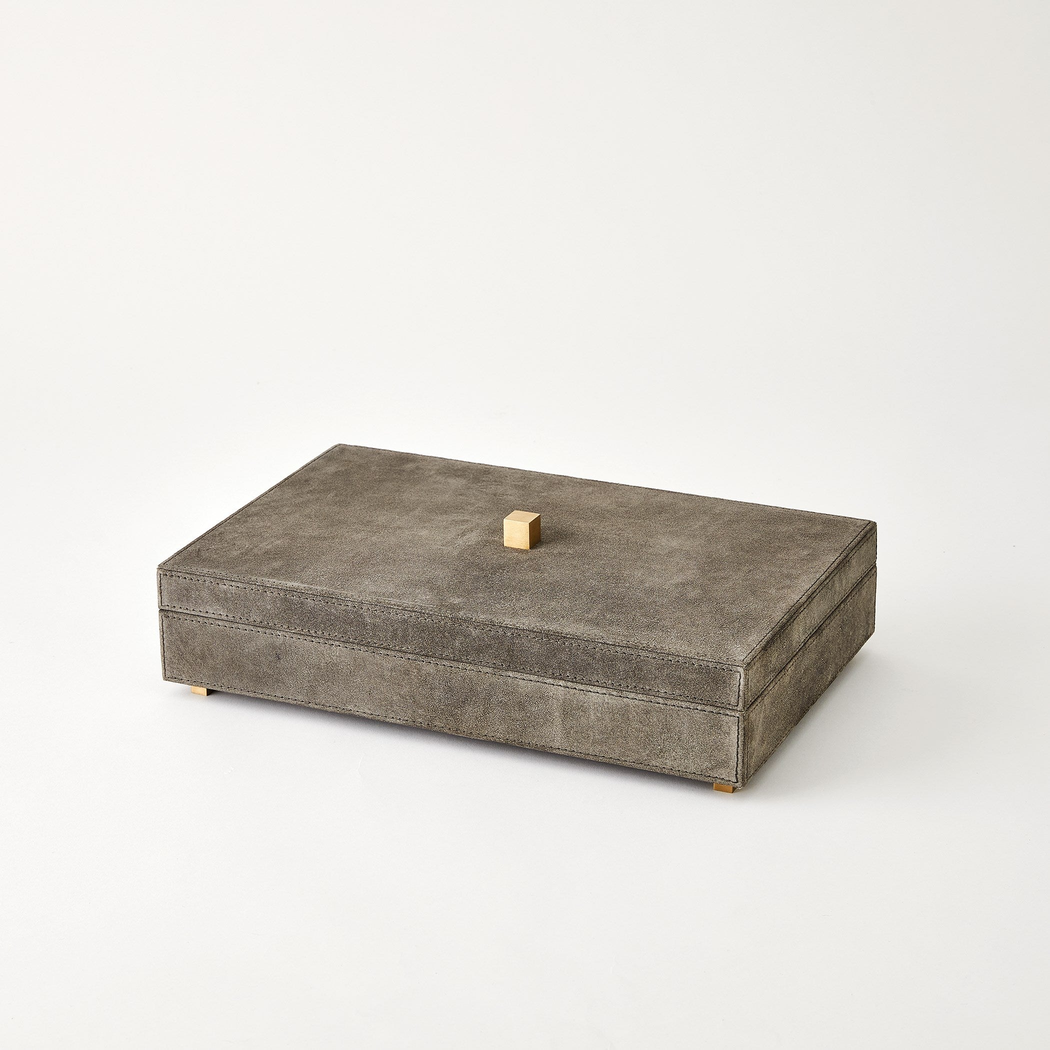 Global Views Posh Boxes and Tray Grey Suede