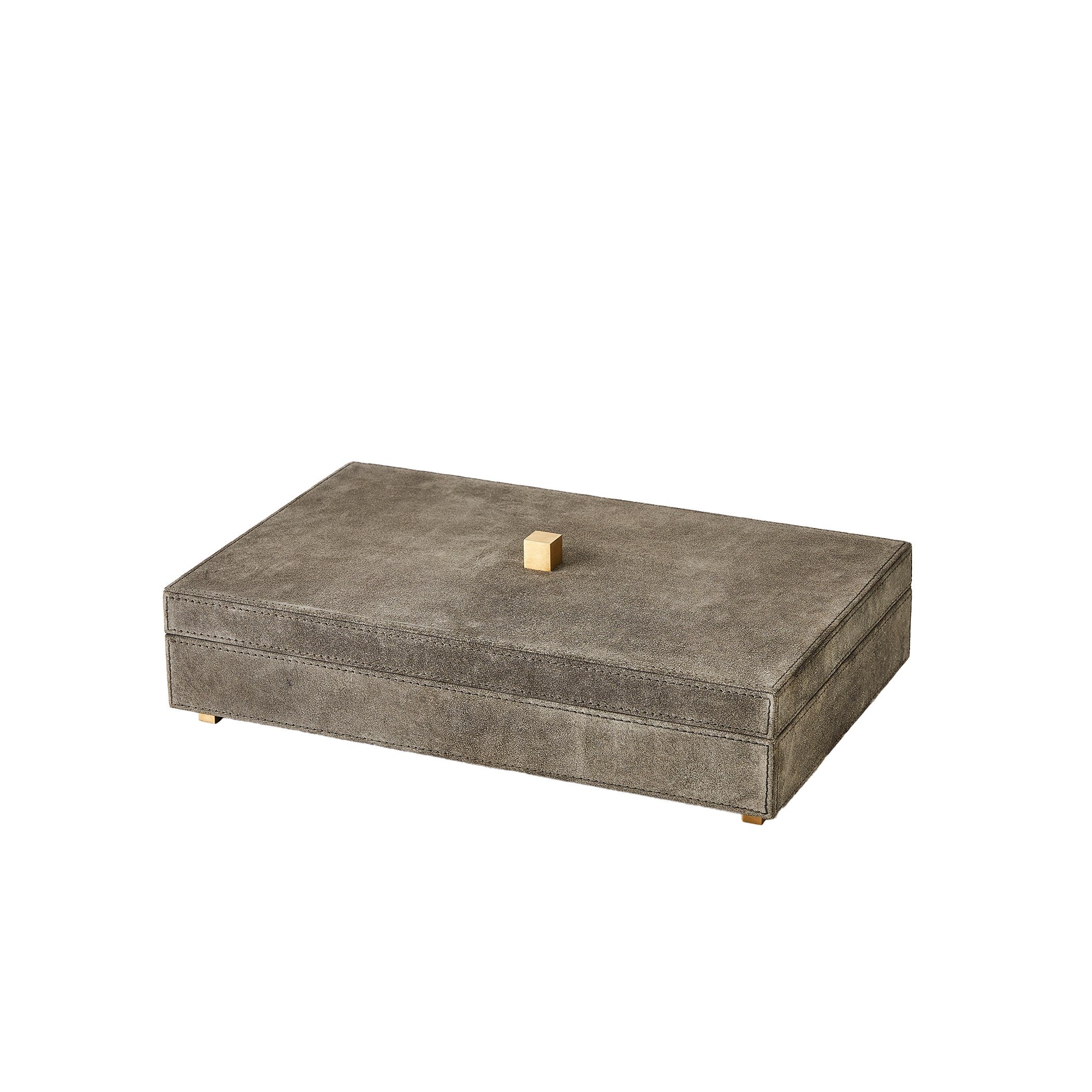 Global Views Posh Boxes and Tray Grey Suede