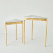 Global Views S/2 Triangular Nesting Tables Gold Leaf