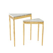 Global Views S/2 Triangular Nesting Tables Gold Leaf