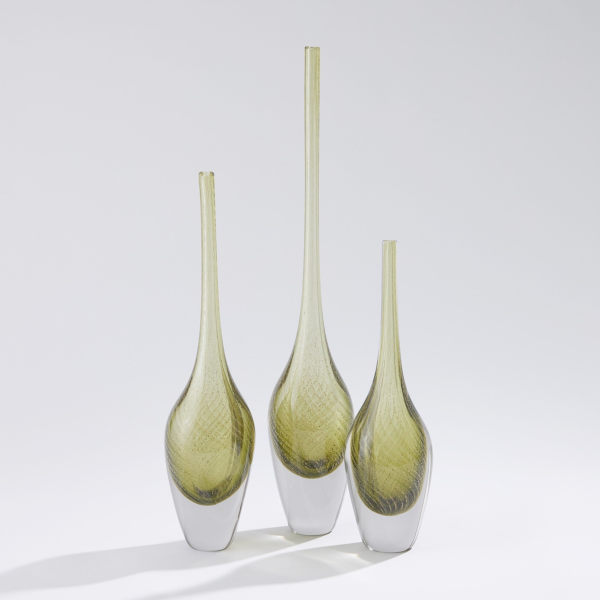 Global Views Flecked Spire Bottle Olive
