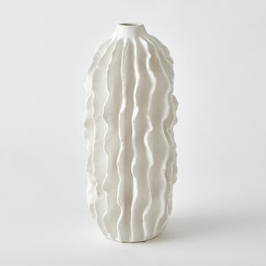 Global Views Sea Ribbons Vase Matte White