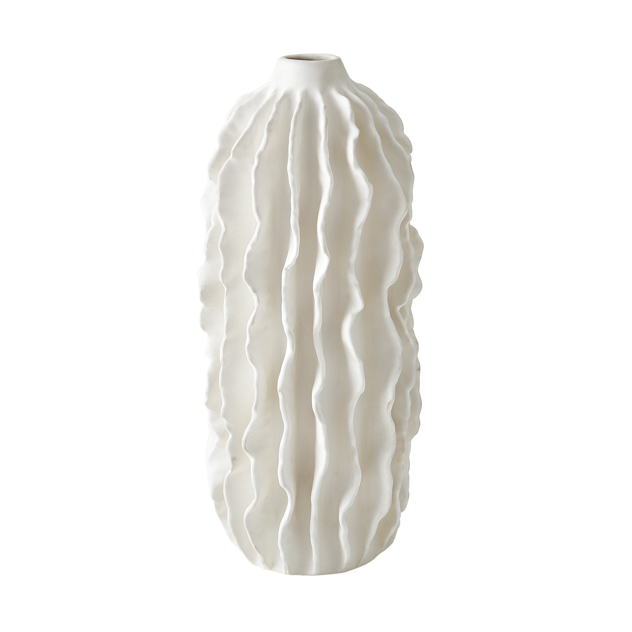Global Views Sea Ribbons Vase Matte White