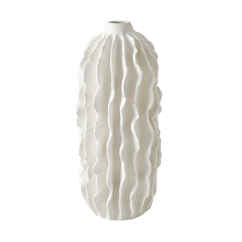 Global Views Sea Ribbons Vase Matte White