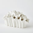 Global Views Flora Coral Bouquet Matte White