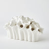 Global Views Flora Coral Bouquet Matte White