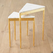 Global Views S/2 Triangular Nesting Tables Gold Leaf
