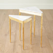 Global Views S/2 Triangular Nesting Tables Gold Leaf