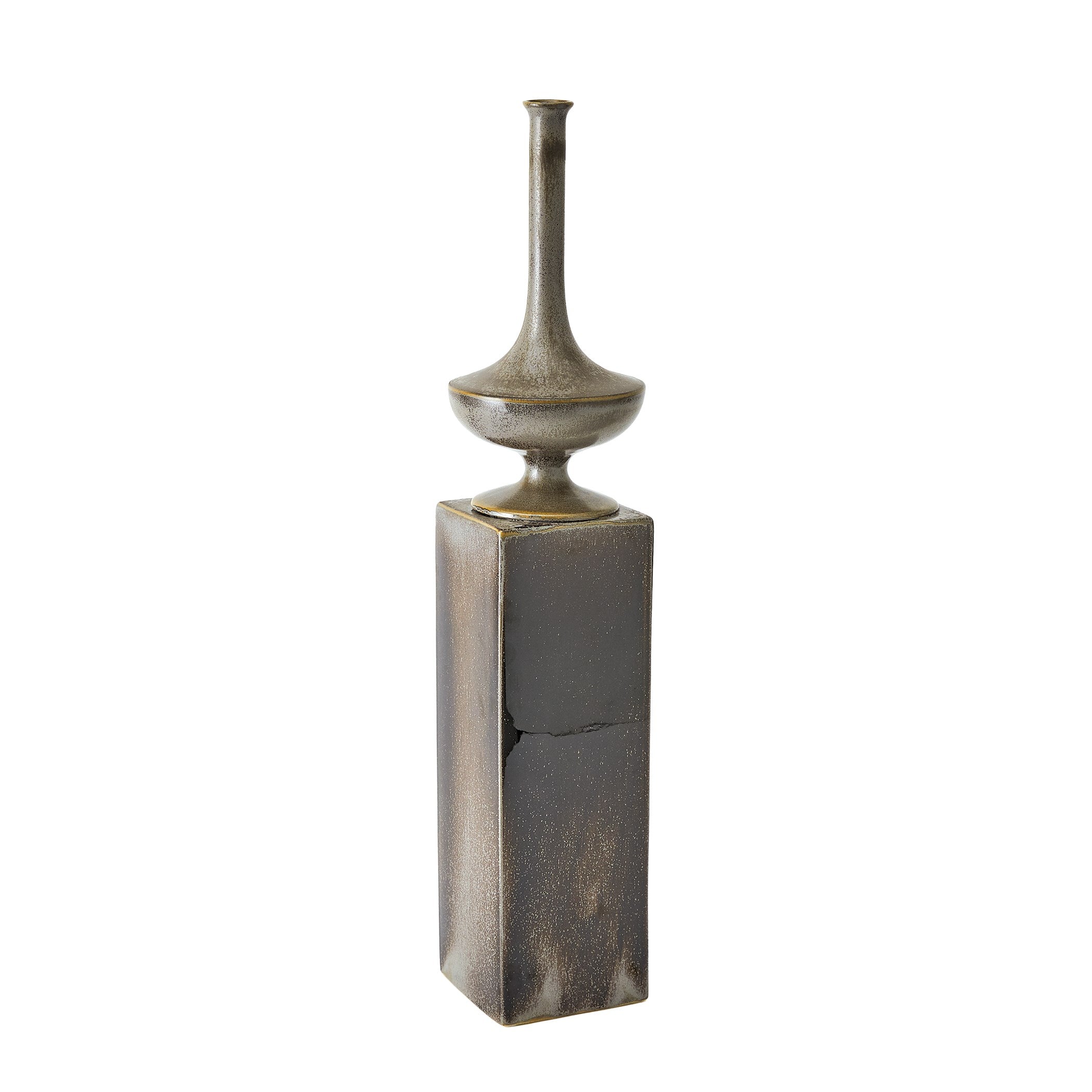 Global Views Pedestal Vase Reactive Silver