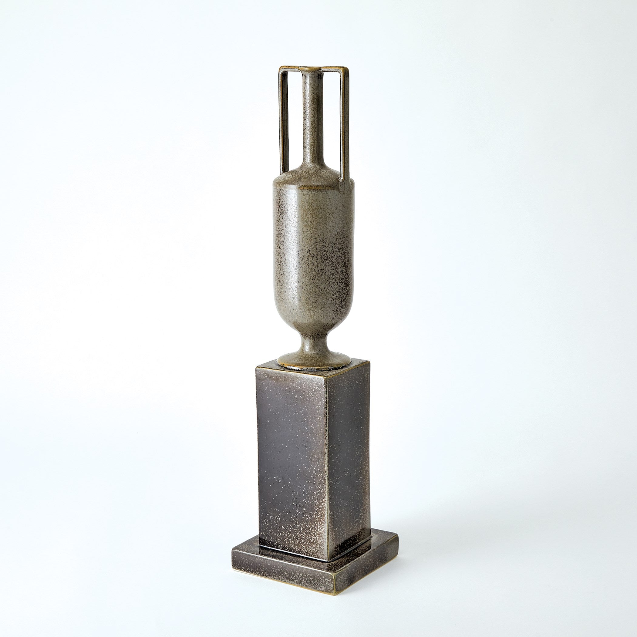 Global Views Pedestal Vase Reactive Silver
