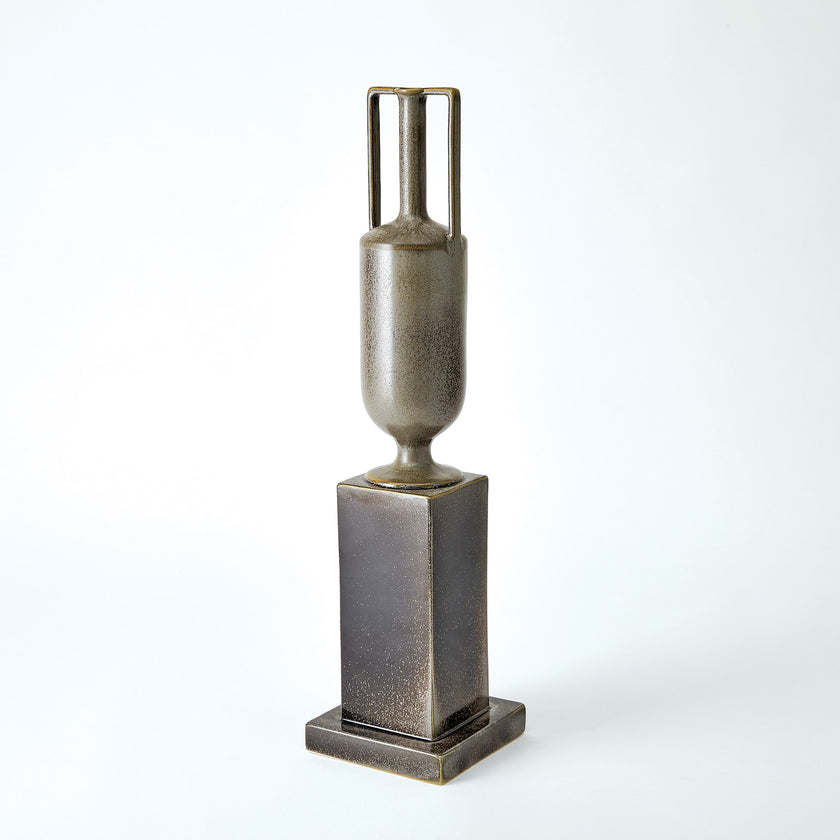 Global Views Pedestal Vase Reactive Silver