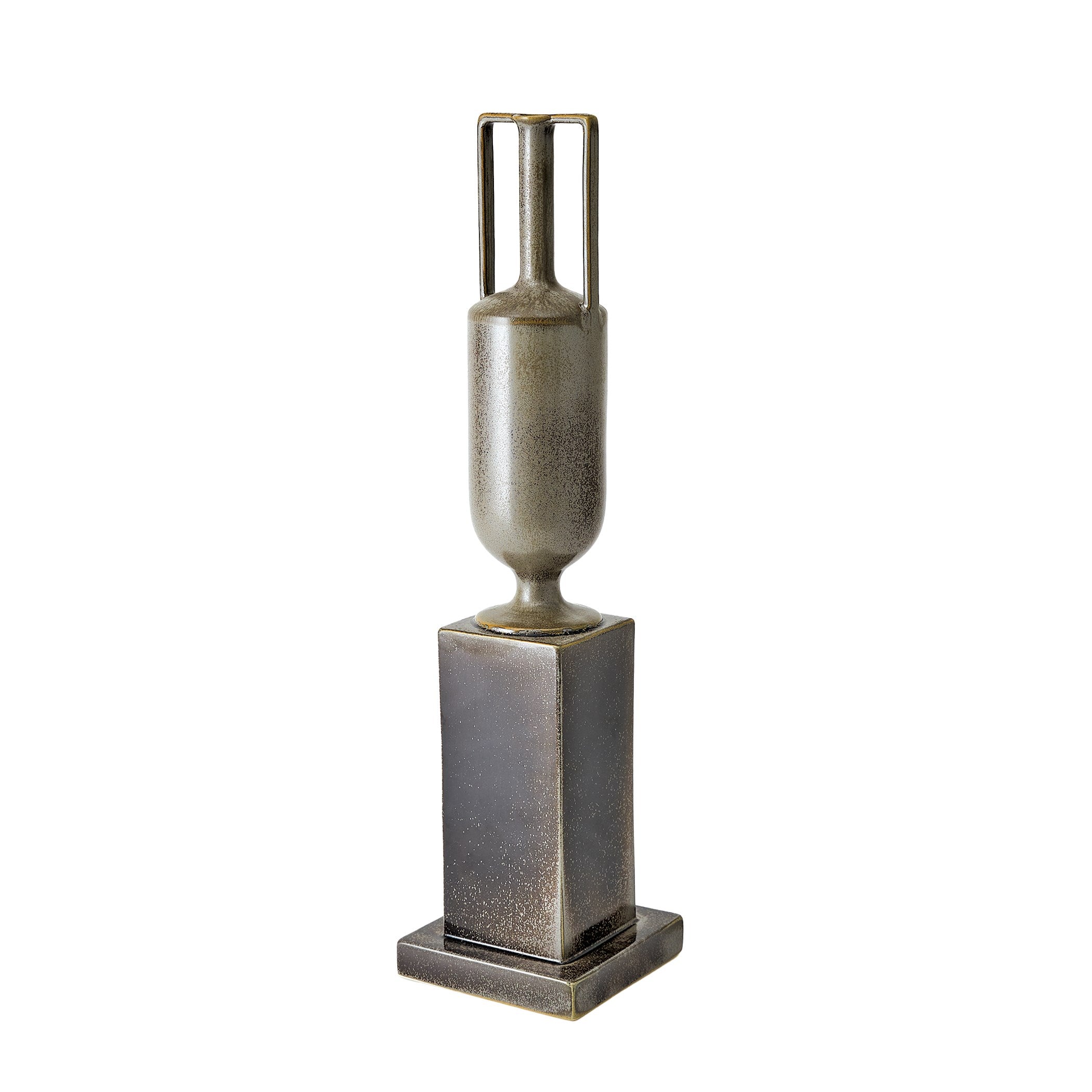 Global Views Pedestal Vase Reactive Silver
