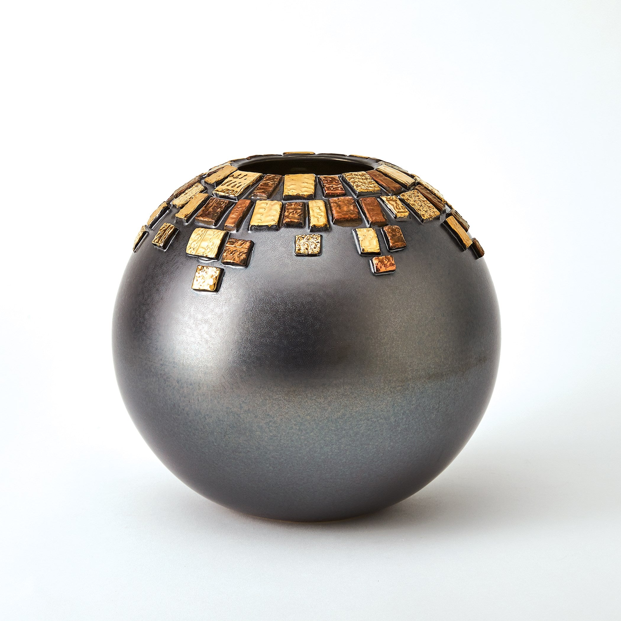Global Views Array Vase-Black Reactive-Lg