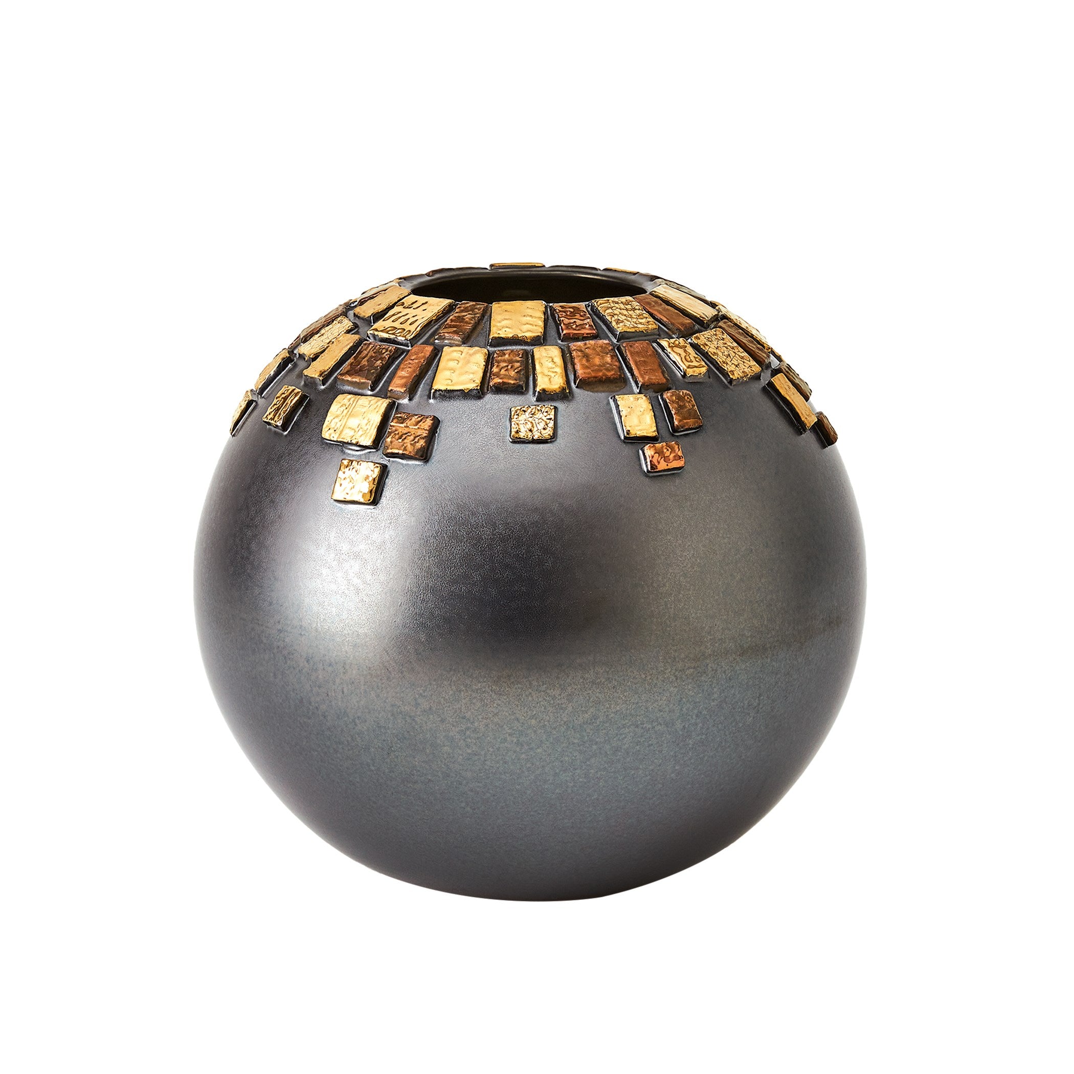 Global Views Array Vase-Black Reactive-Lg