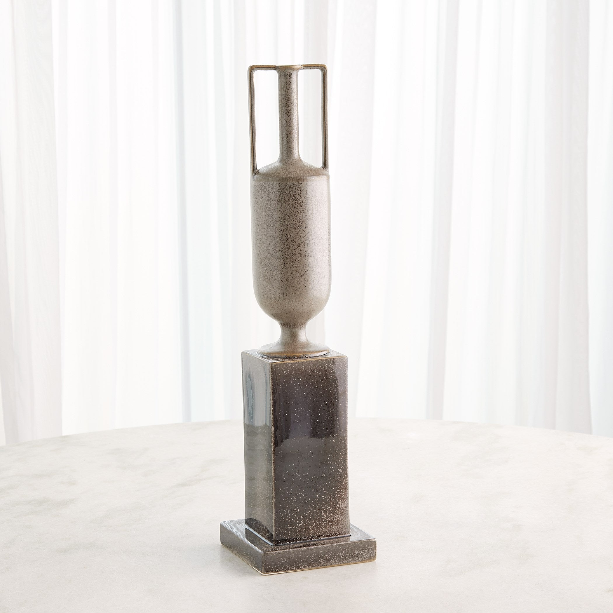Global Views Pedestal Vase Reactive Silver