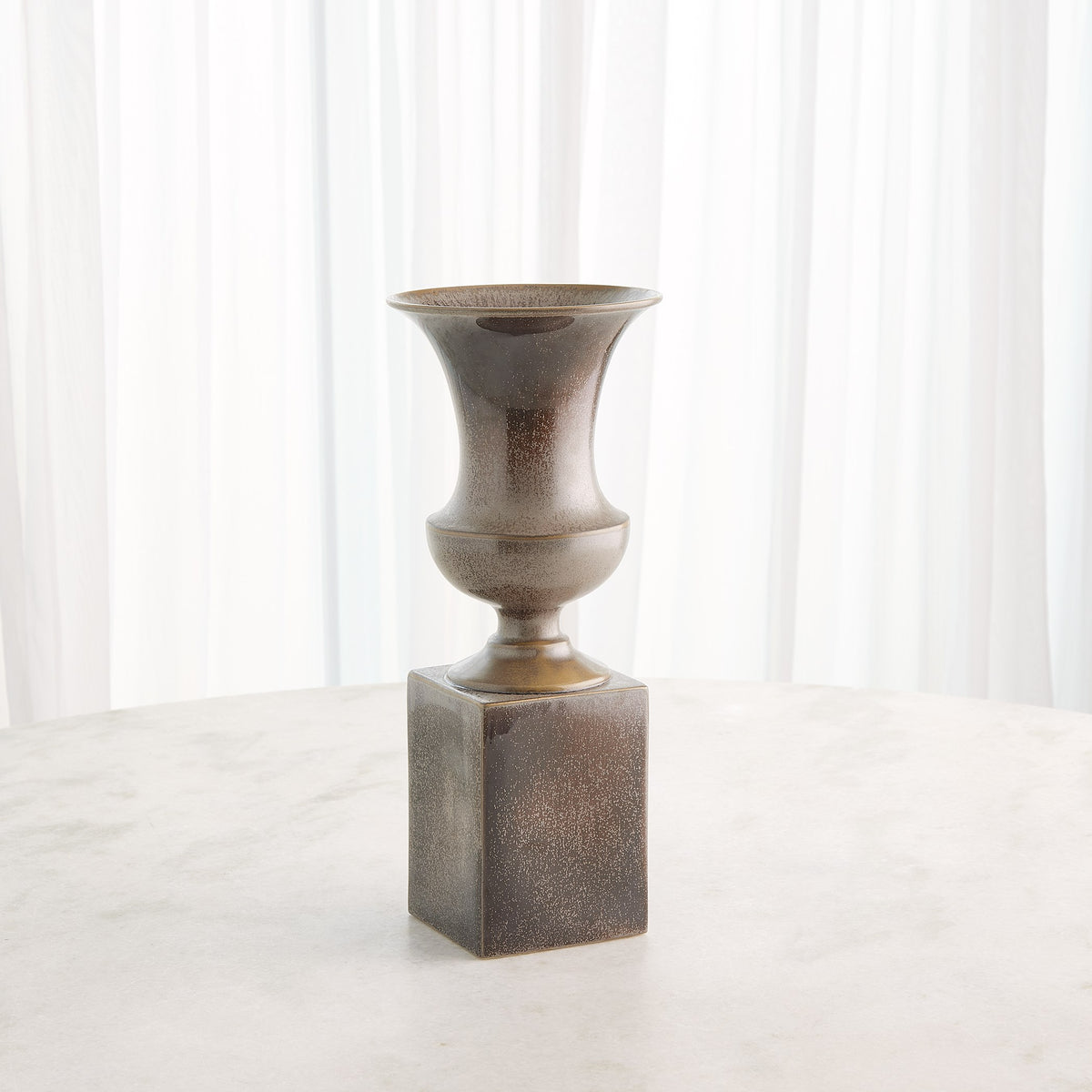 Global Views Pedestal Vase Reactive Silver