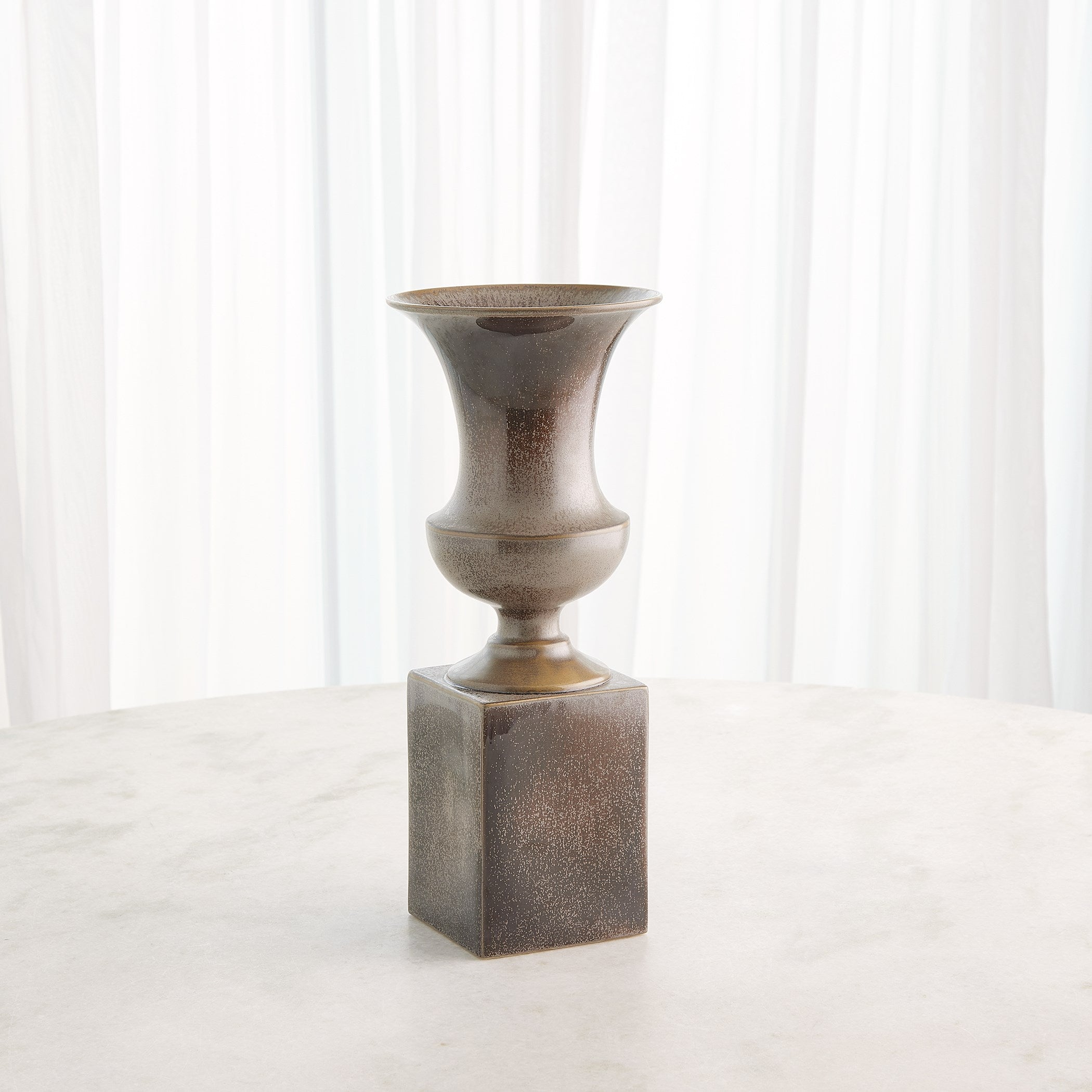 Global Views Pedestal Vase Reactive Silver