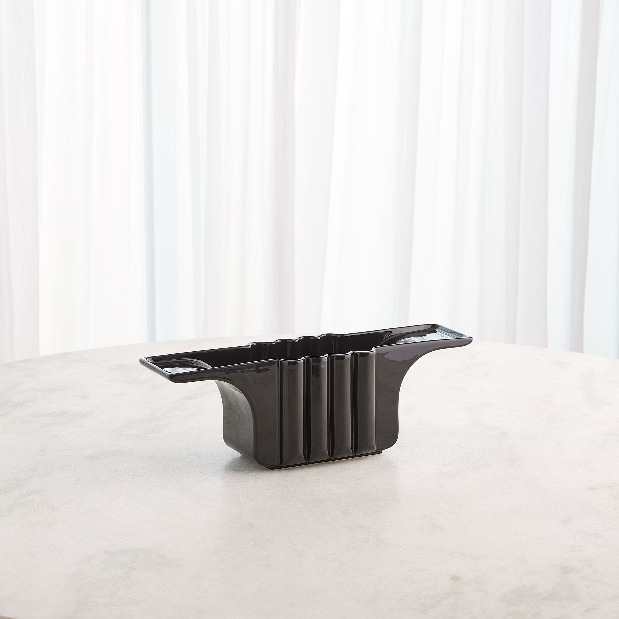 Global Views Flying Column Bowl Black