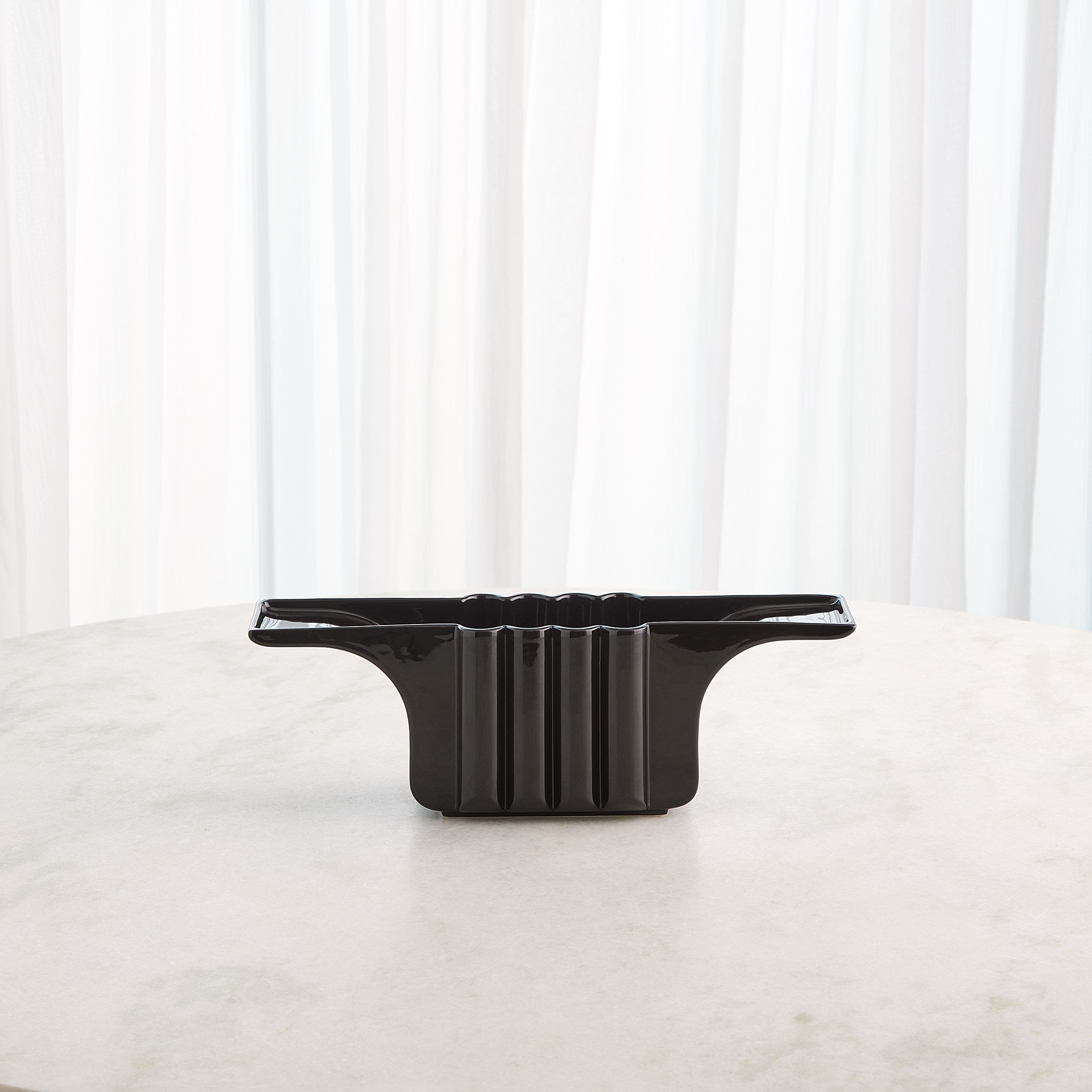 Global Views Flying Column Bowl Black