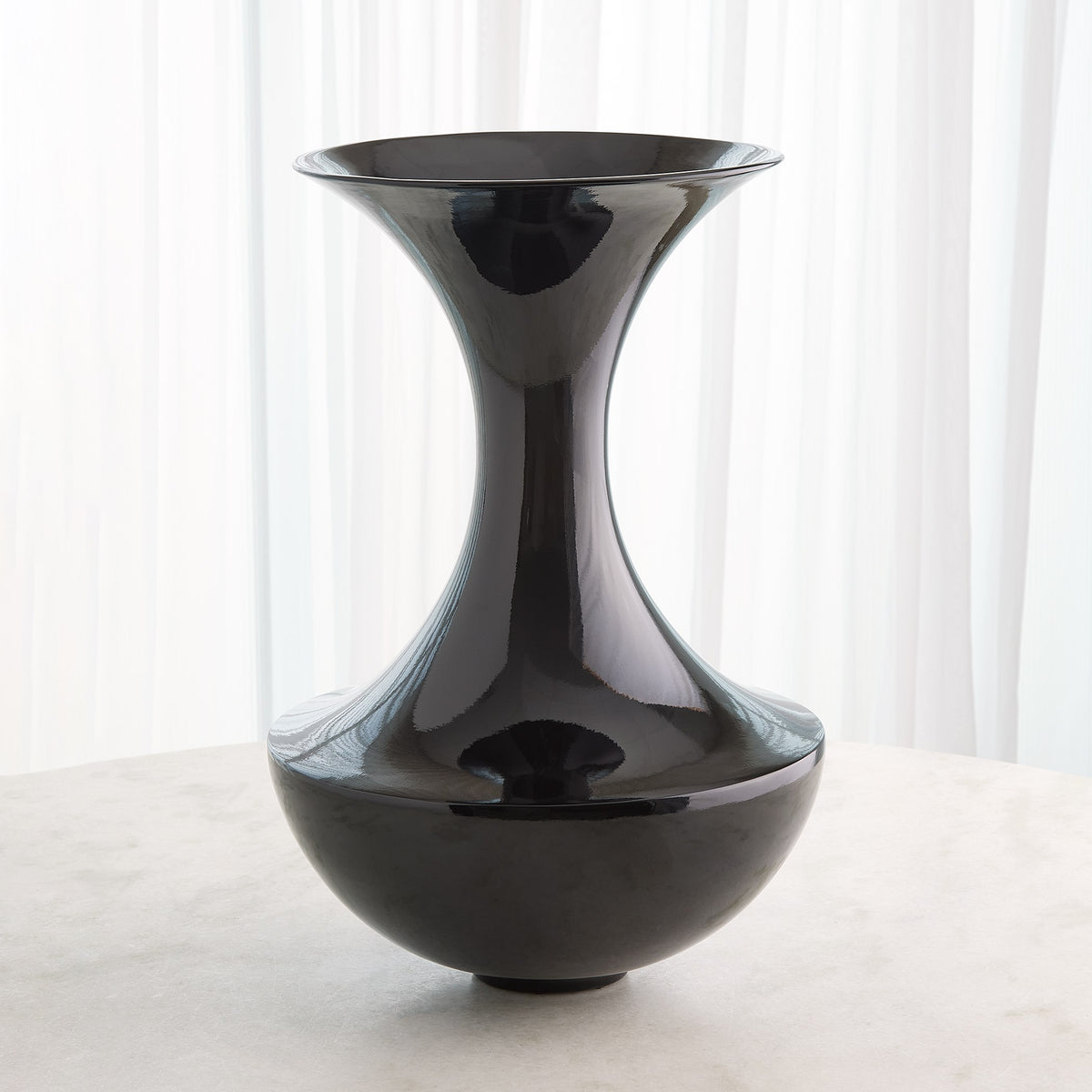 Global Views Trumpet Vase Black