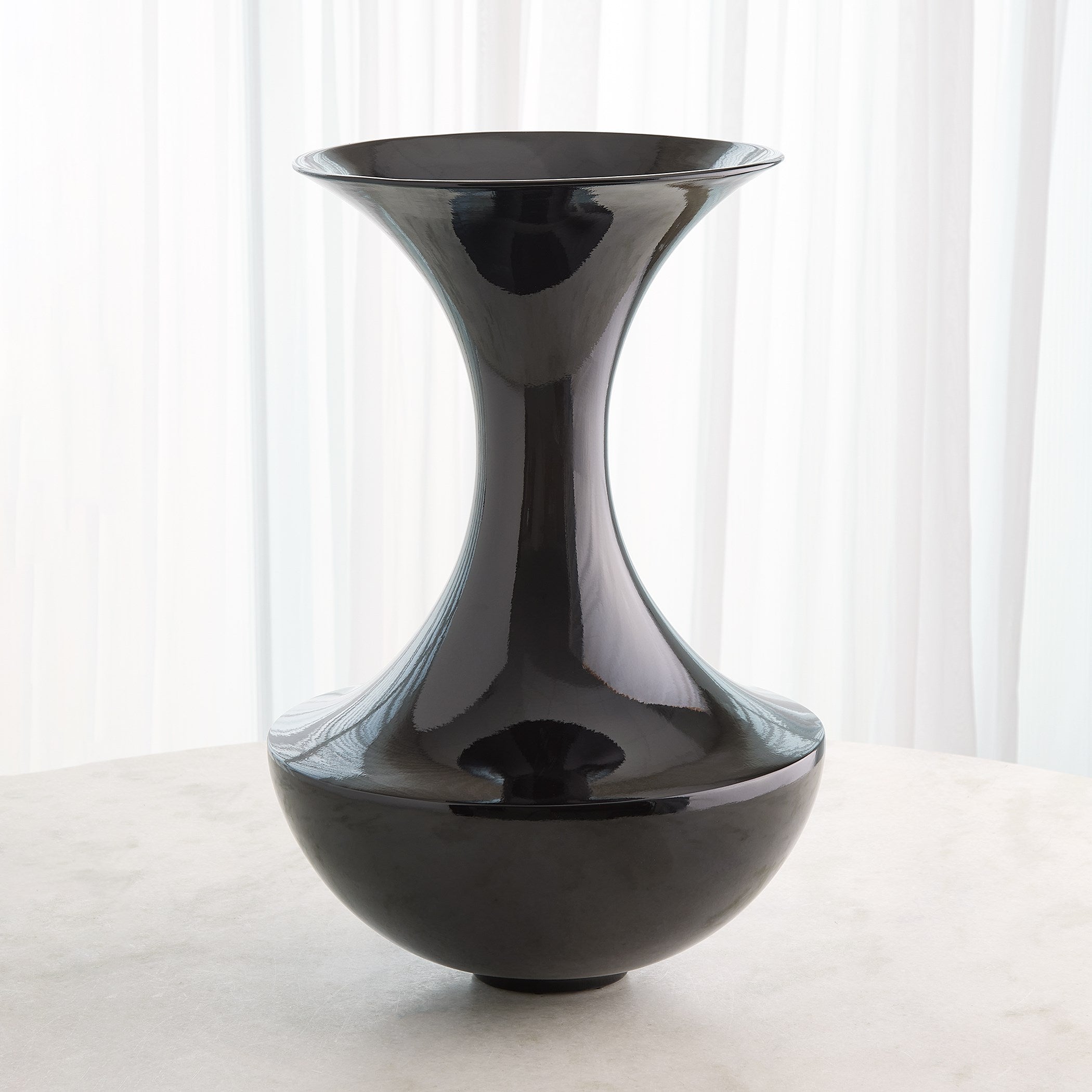 Global Views Trumpet Vase Black