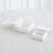 Global Views Hinged Alabaster Box White