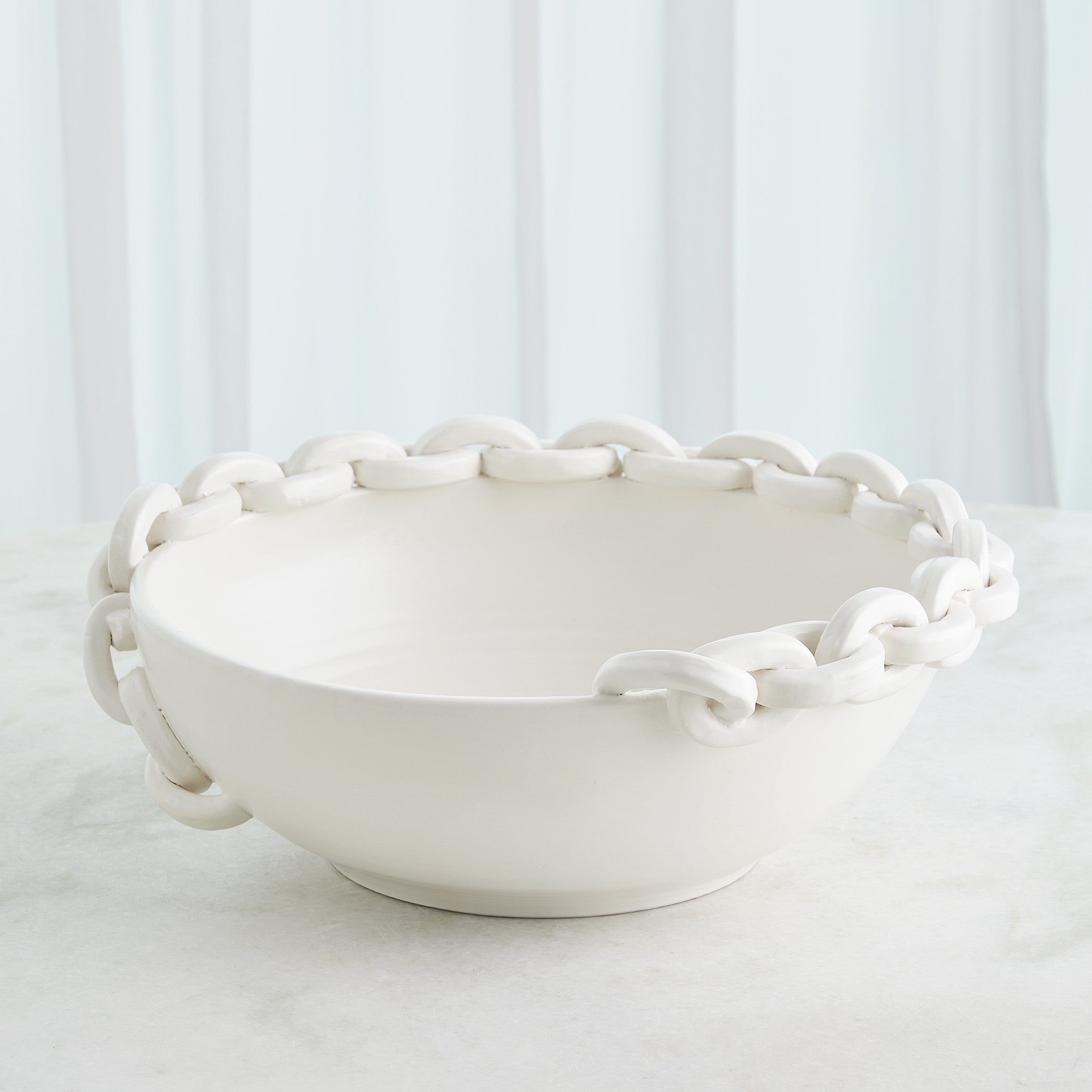 Global Views Catena Matte White Vase and Bowl