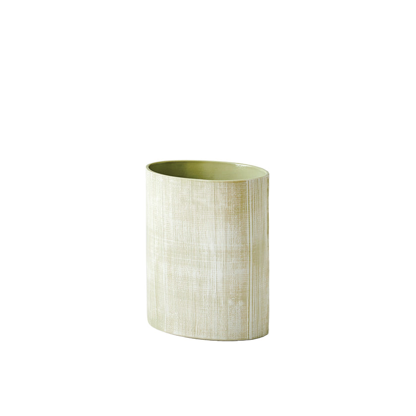 Global Views Cross Hatch Vase Celery