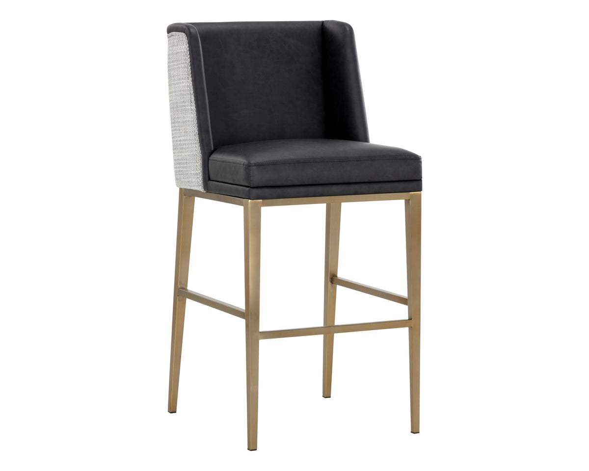 Sunpan Joplin Barstool - Cantina Black / Vera White Pepper Clearance