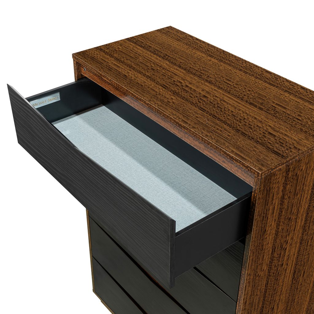 Michael Amini Kayner 5-Drawer Chest - Charcoal