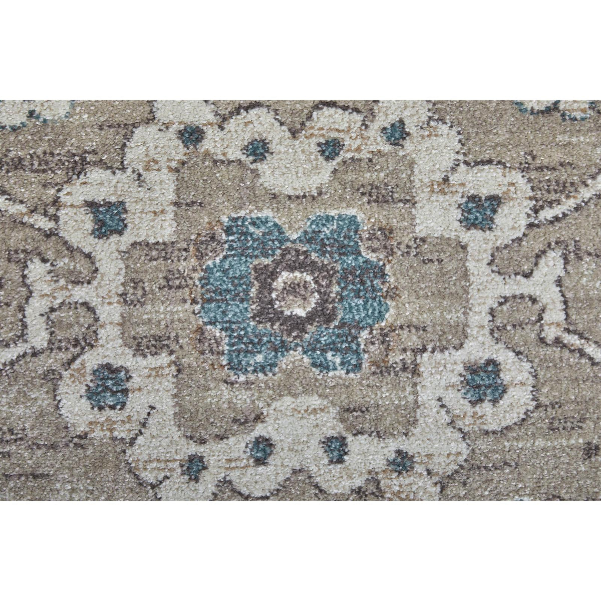 Feizy Dartmouth 39QLF Transitional Floral & Botanical Rug in Gray/Blue/Taupe